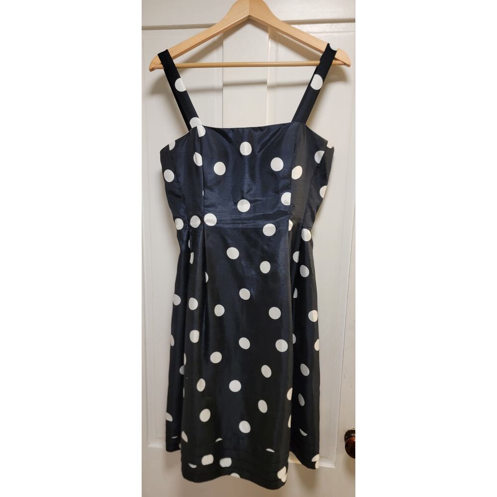 Jessica Howard Black & White Polka Dot Dress - Size 10